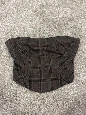 Free People Plaid Bustier Crop Top